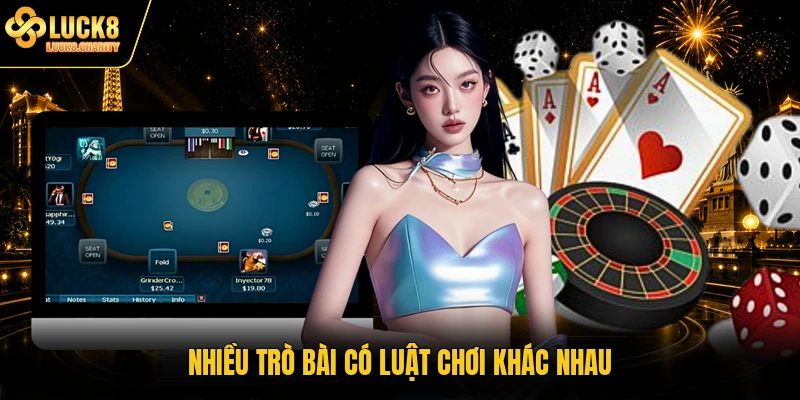 Nhiều trò bài có luật chơi khác nhau